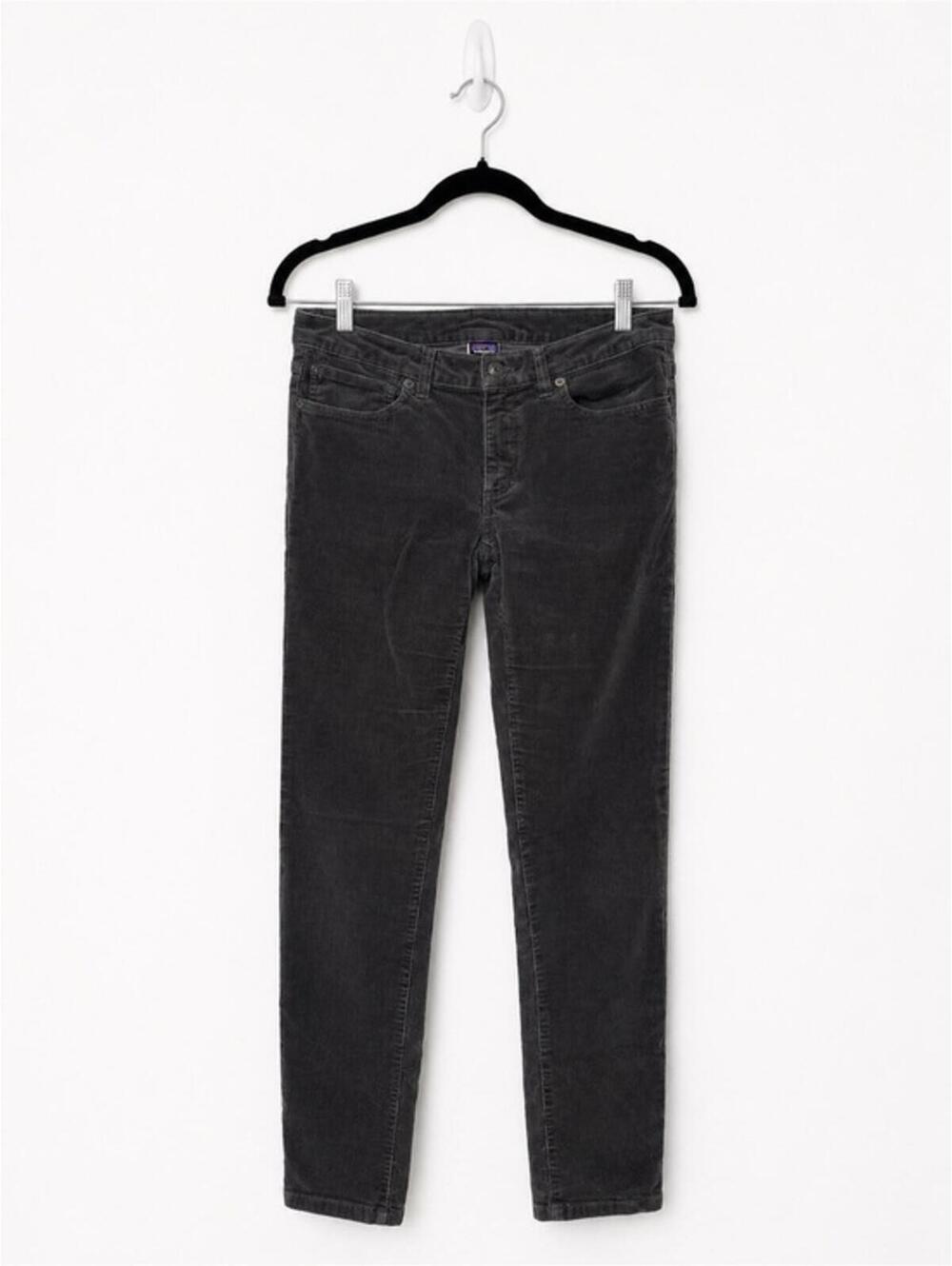 Patagonia Women's Organic Cotton Slim Leg Corduroy Pants Size 28 Charcoal Gray